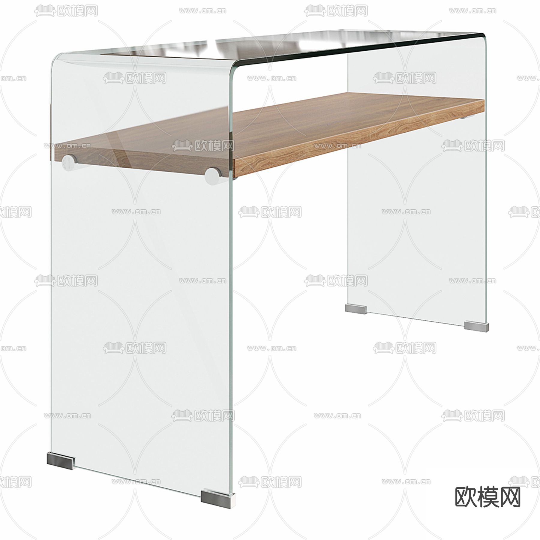 玻璃书桌 写字台3d模型下载（渲染图2）