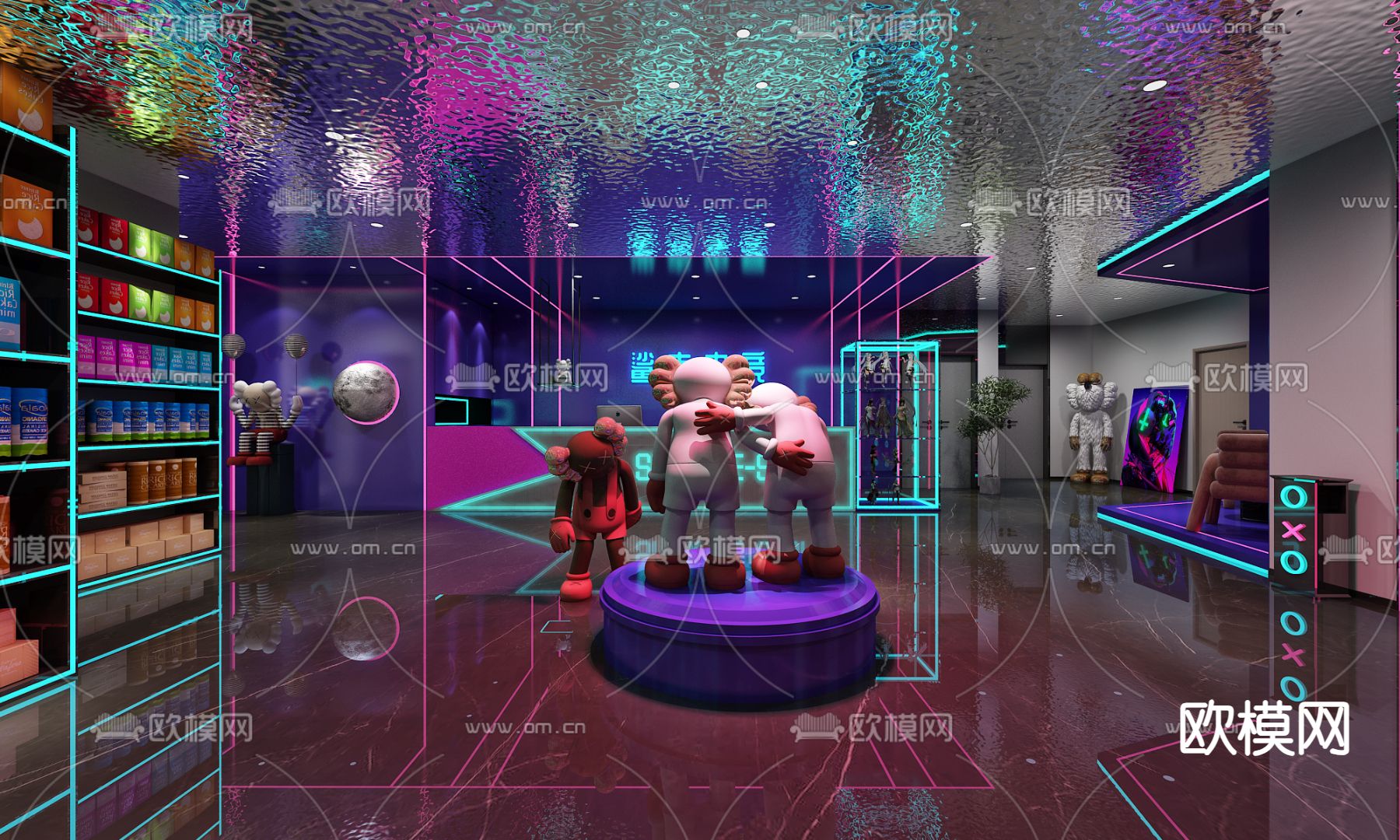 现代网吧 网咖su模型下载（渲染图3）