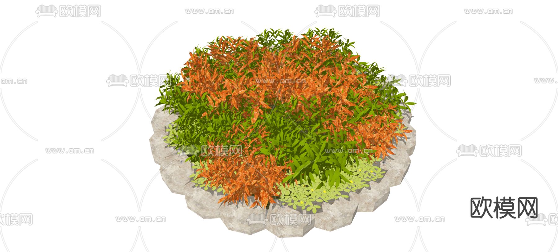 花草 花坛su模型下载