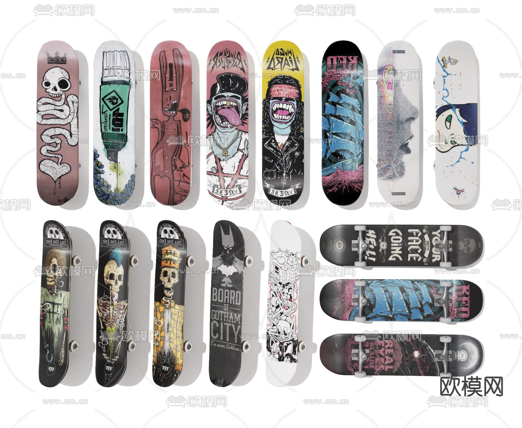 滑板 双翘板3d模型下载