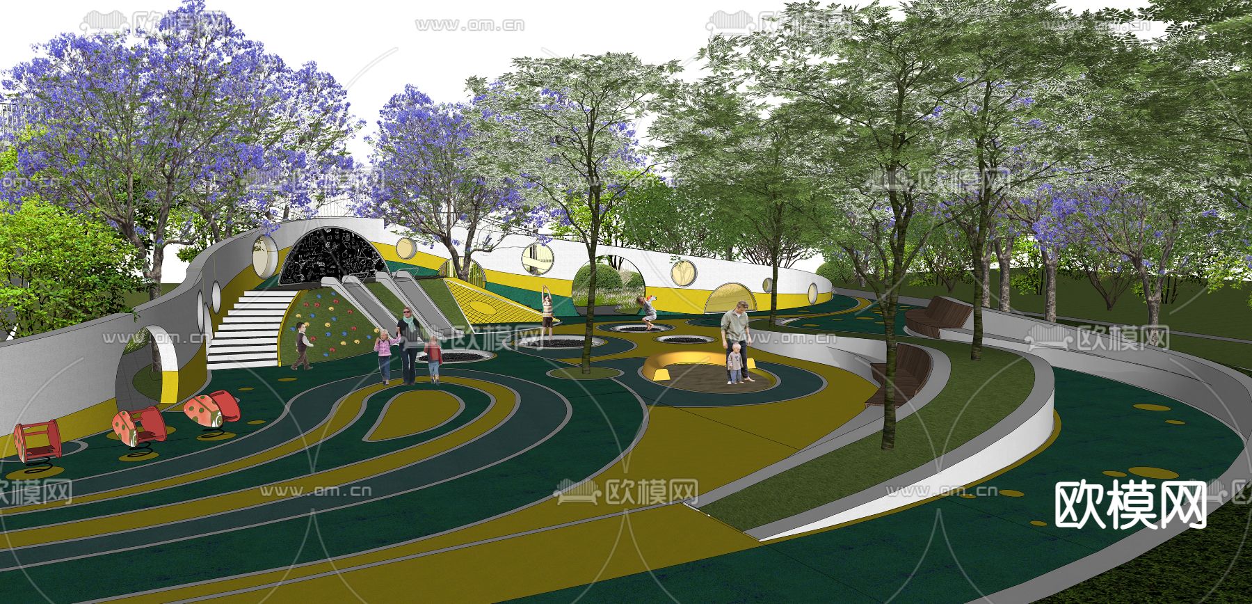 现代儿童公园景观su模型