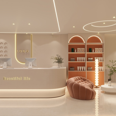  美容spa店前台su模型 