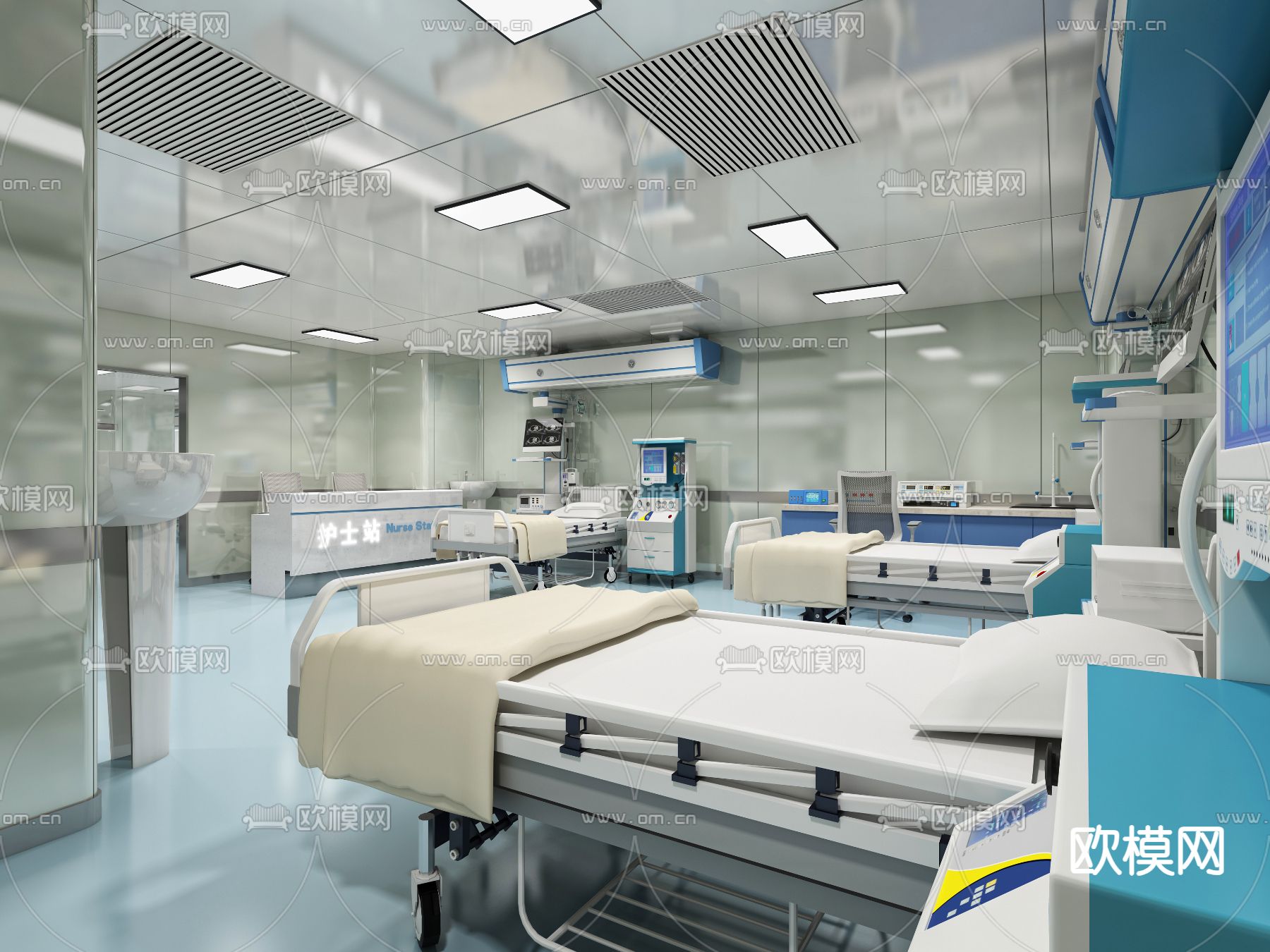 医院 病房3d模型下载（渲染图4）