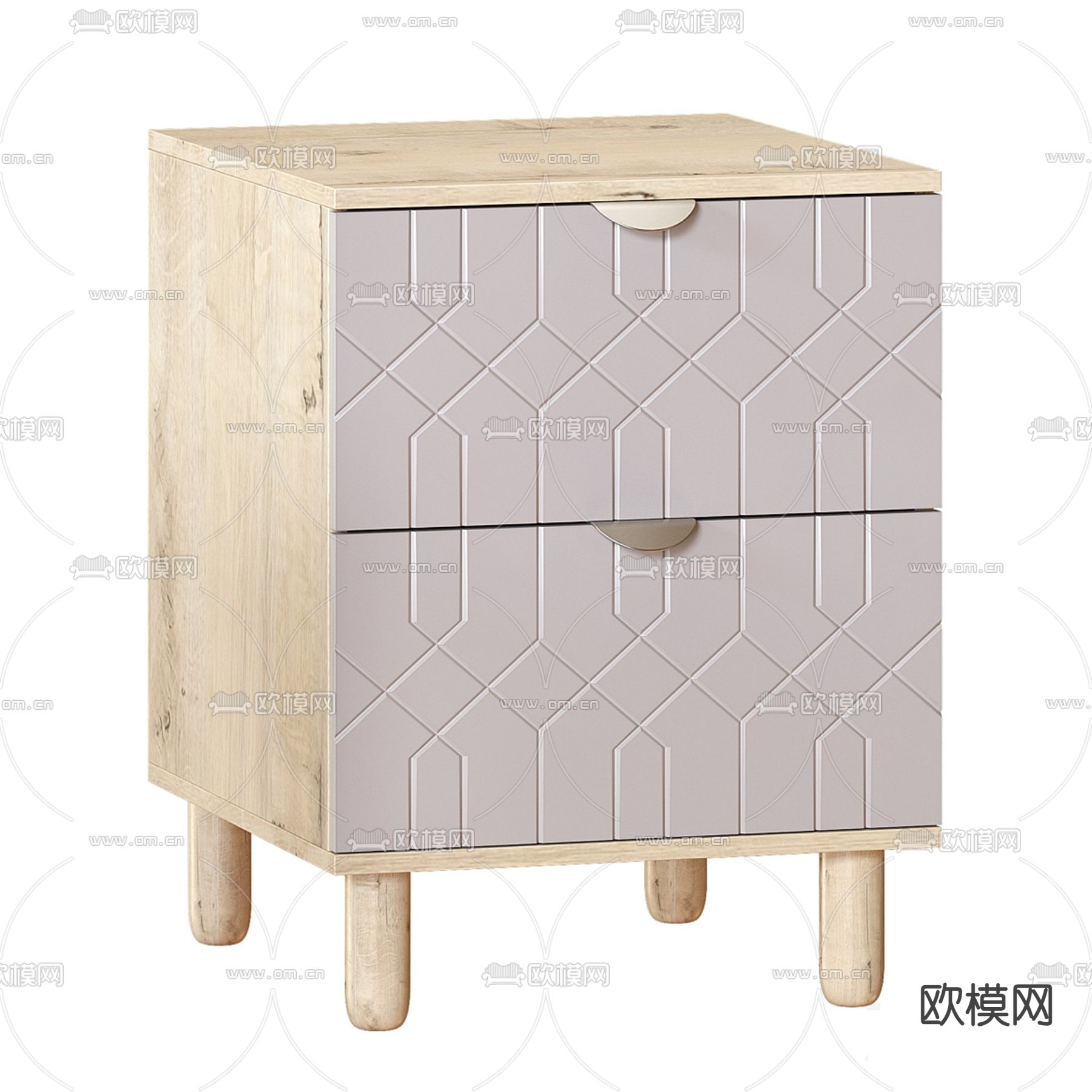 北欧床头柜3d模型下载（渲染图1）