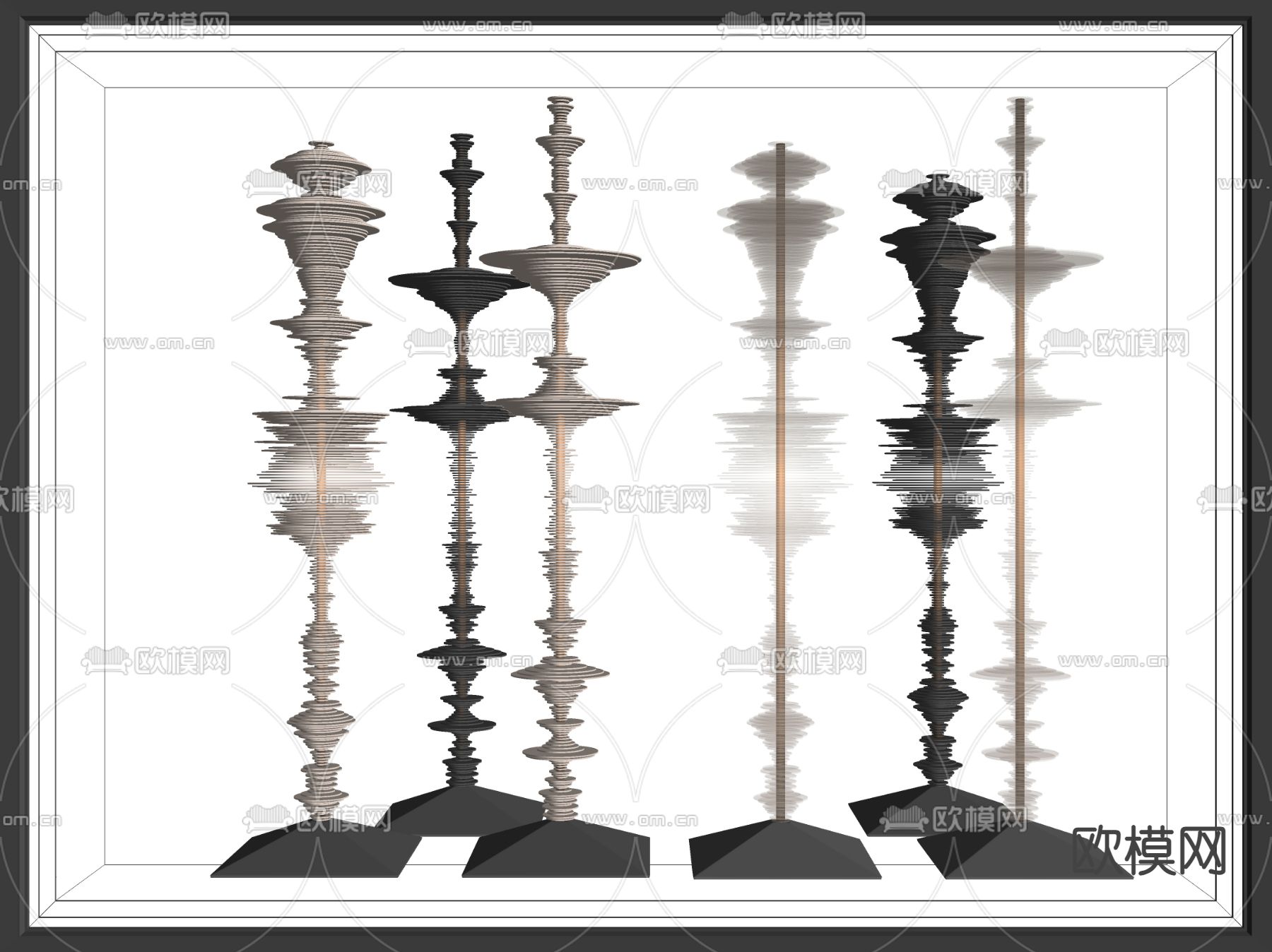 现代雕塑装置su模型下载（渲染图2）