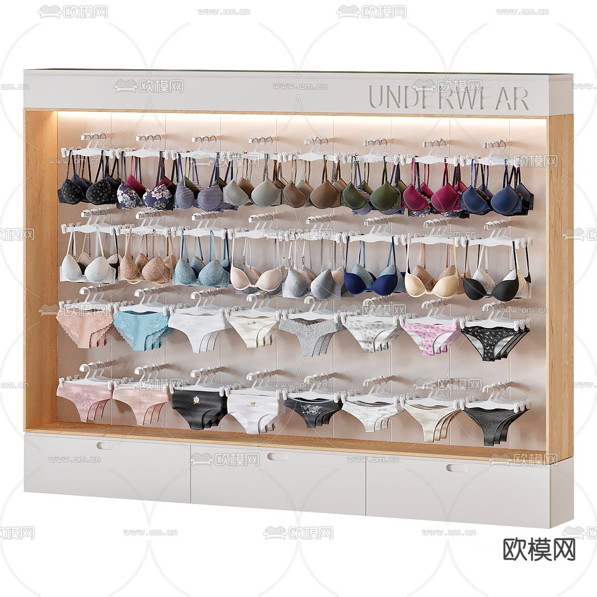 内衣店货柜 文胸3d模型下载（渲染图2）