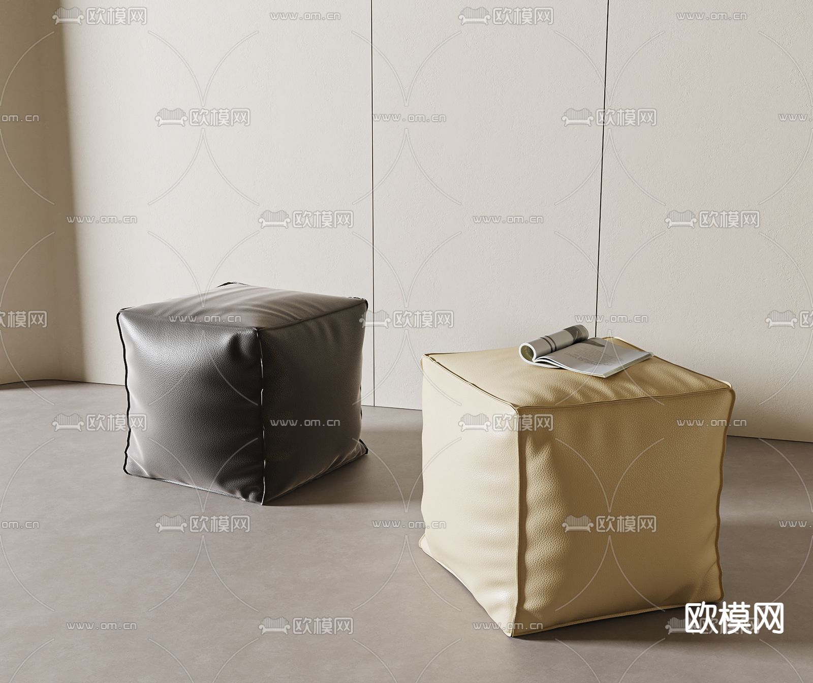 凳子 沙发凳 方块凳3d模型下载