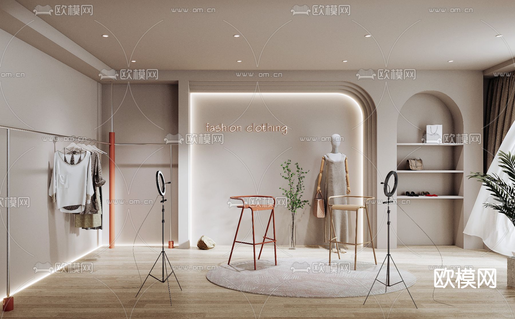 服装店直播间3d模型下载