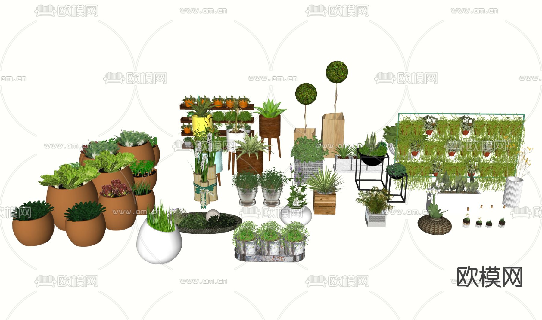 绿植盆栽su模型下载（渲染图1）