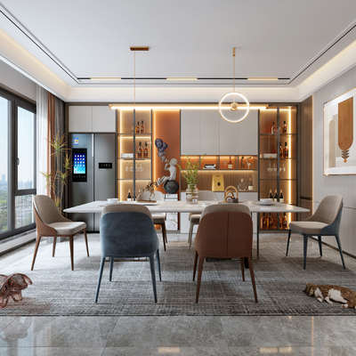 现代餐厅3d模型
