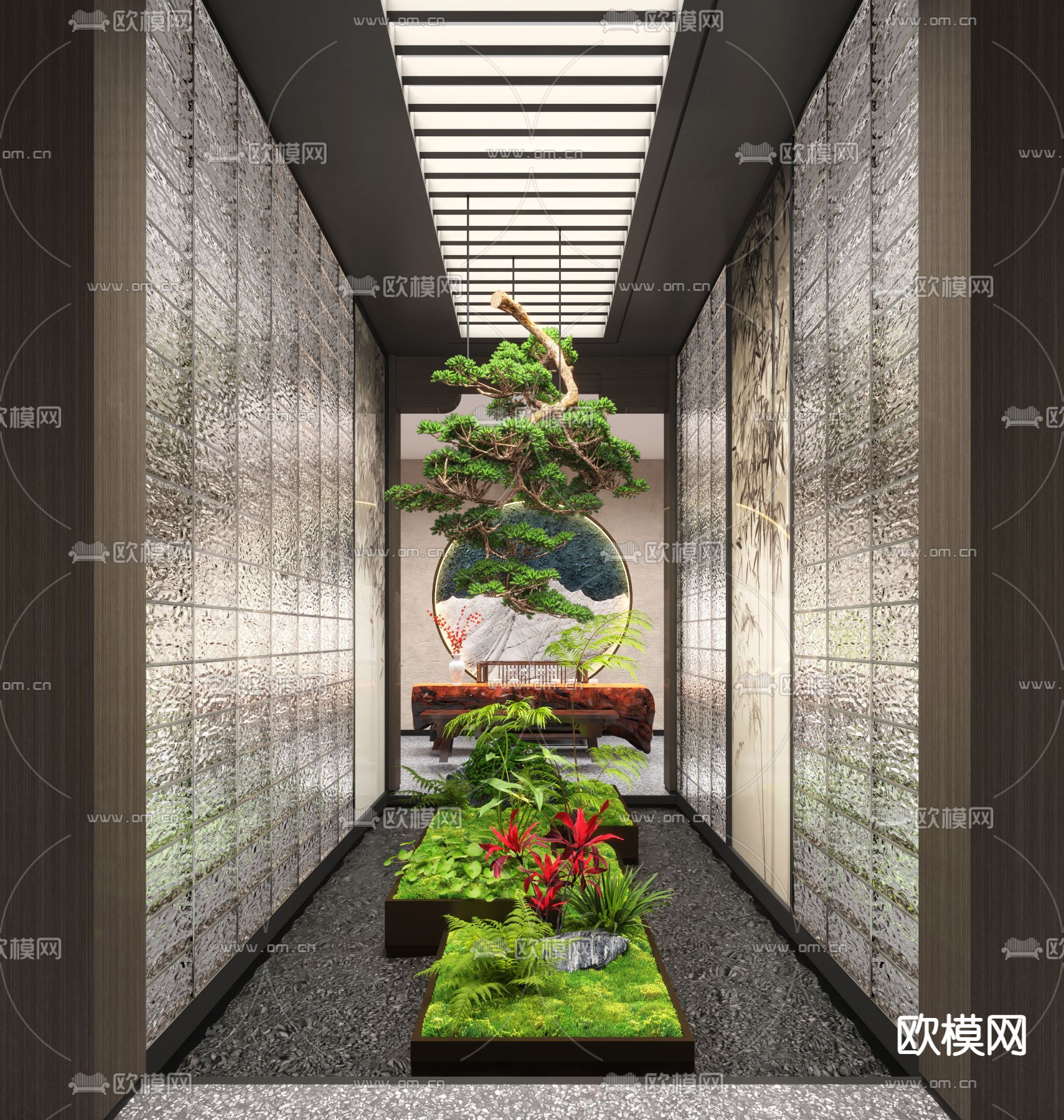 室内景观造景su模型下载（渲染图1）