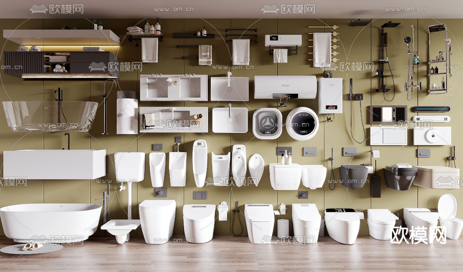 马桶 小便斗 台盆 花洒 洁具3d模型下载