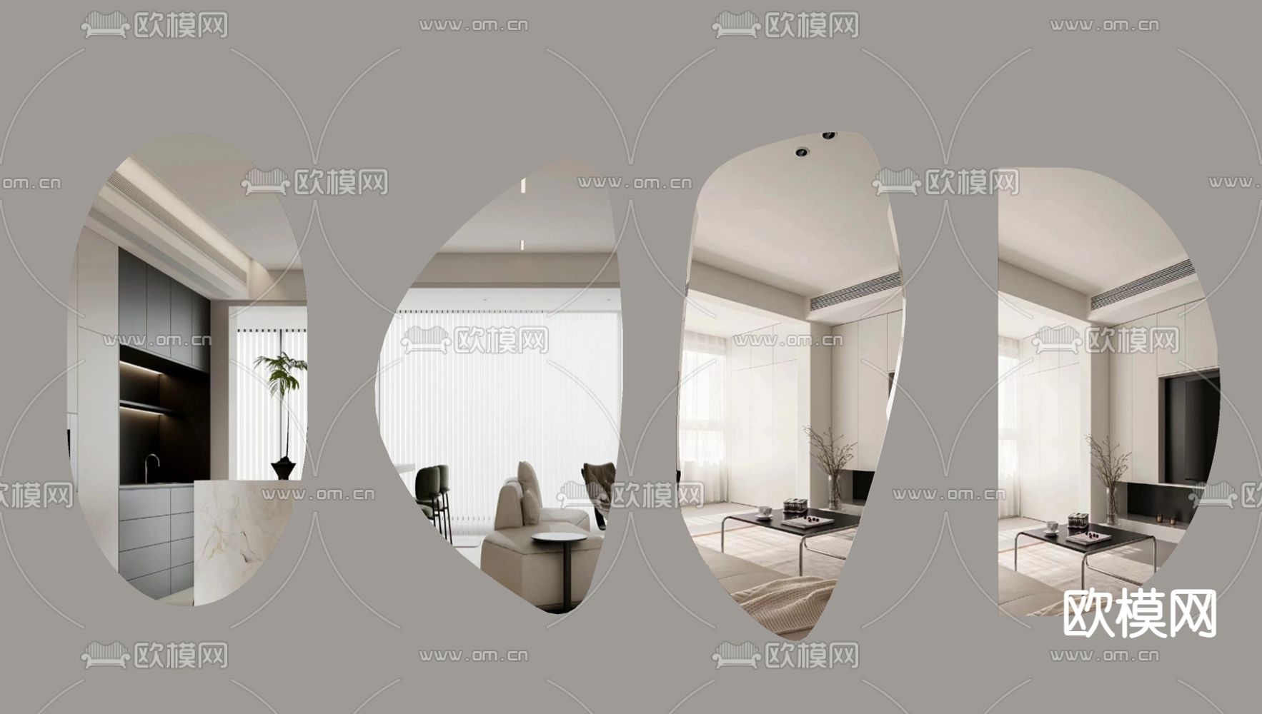 镜子 浴室镜su模型下载（渲染图2）