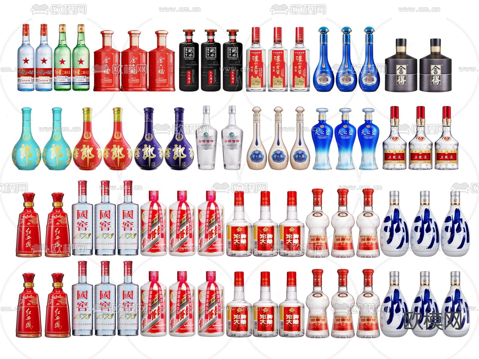 酒瓶 酒坛 酒罐 白酒su模型下载（渲染图1）