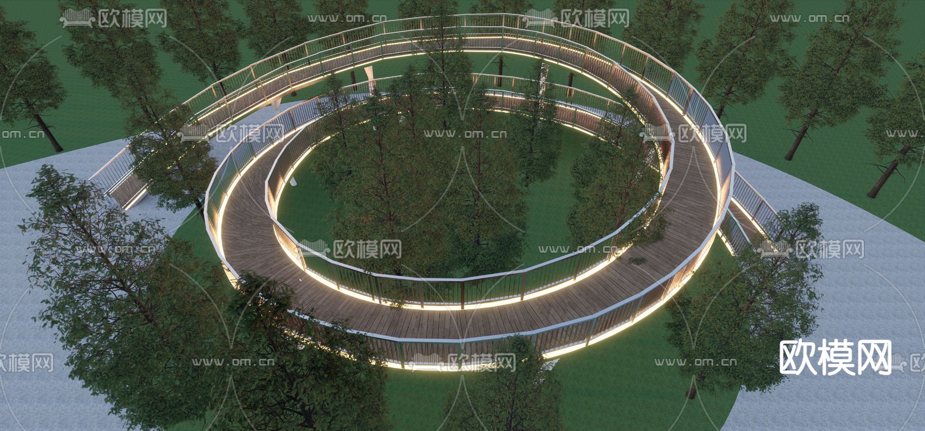 现代环形栈道su模型