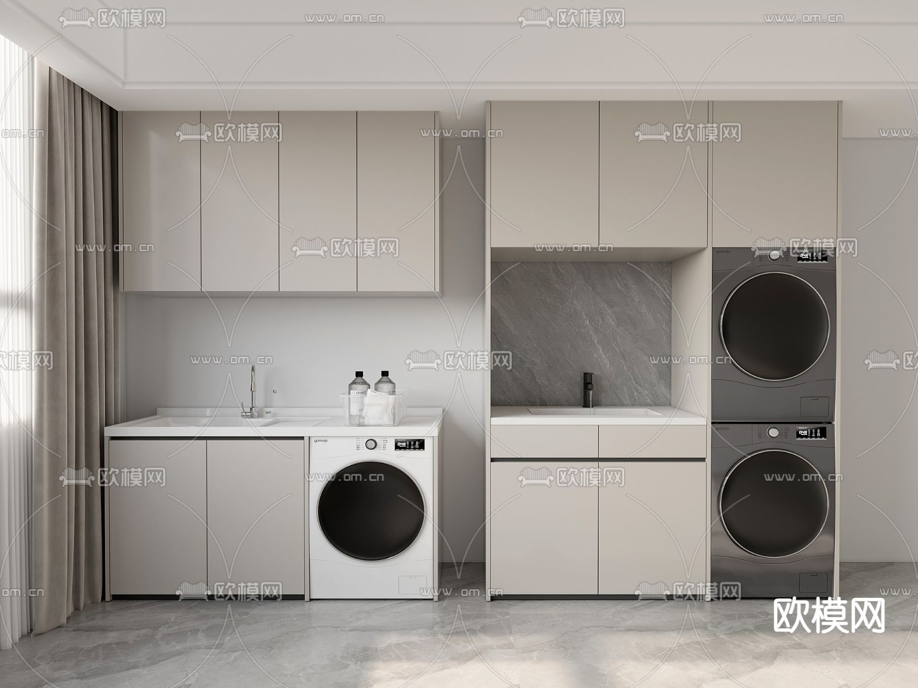 阳台柜 洗衣机柜3d模型下载