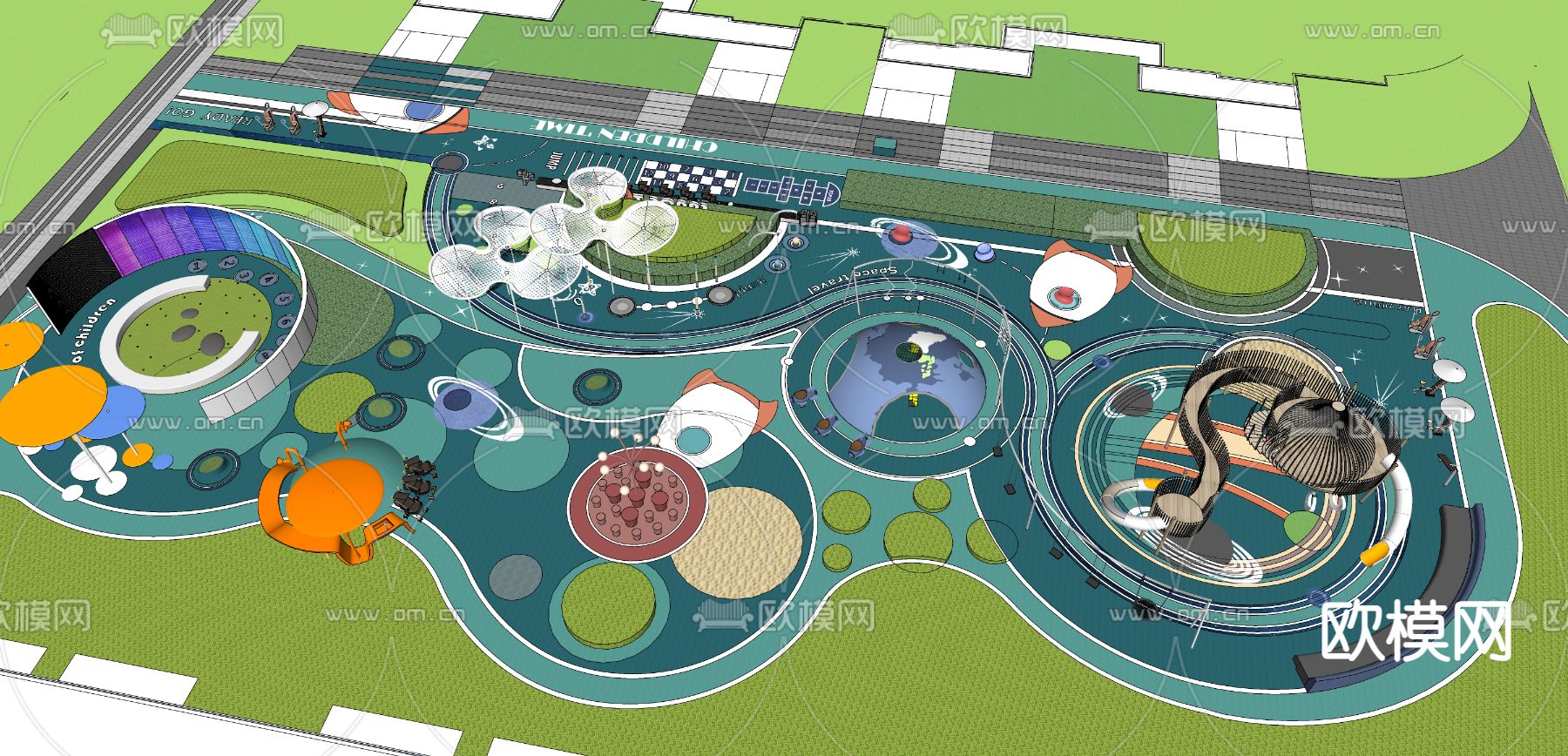现代儿童乐园su模型