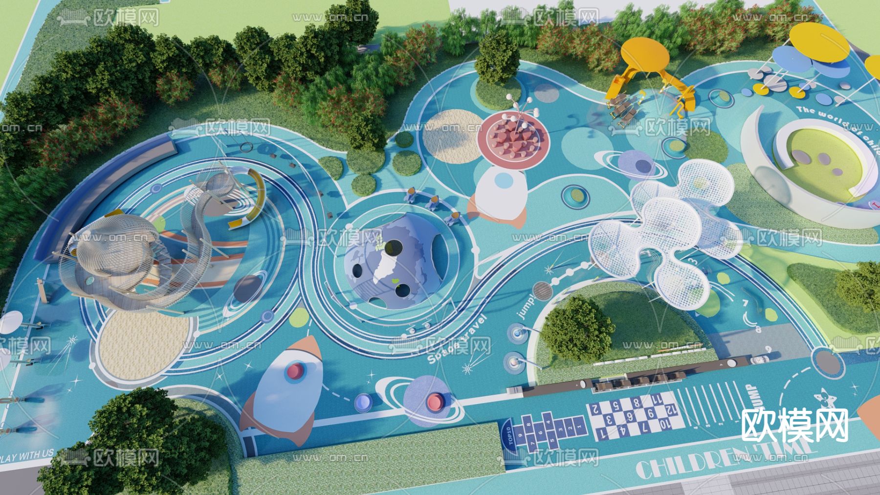 现代儿童乐园su模型