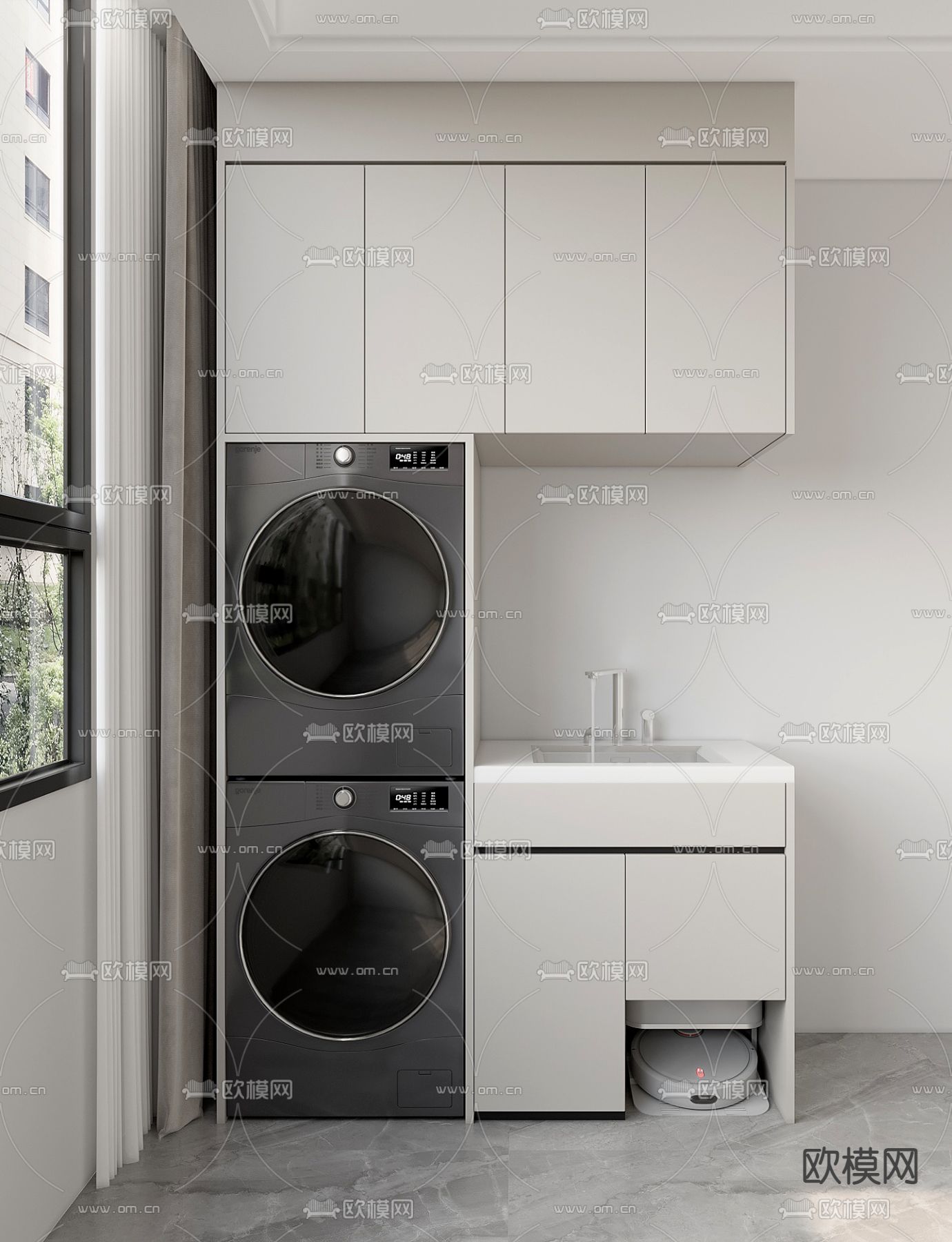 阳台柜 洗衣机柜3d模型下载
