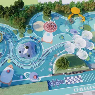 现代儿童乐园su模型