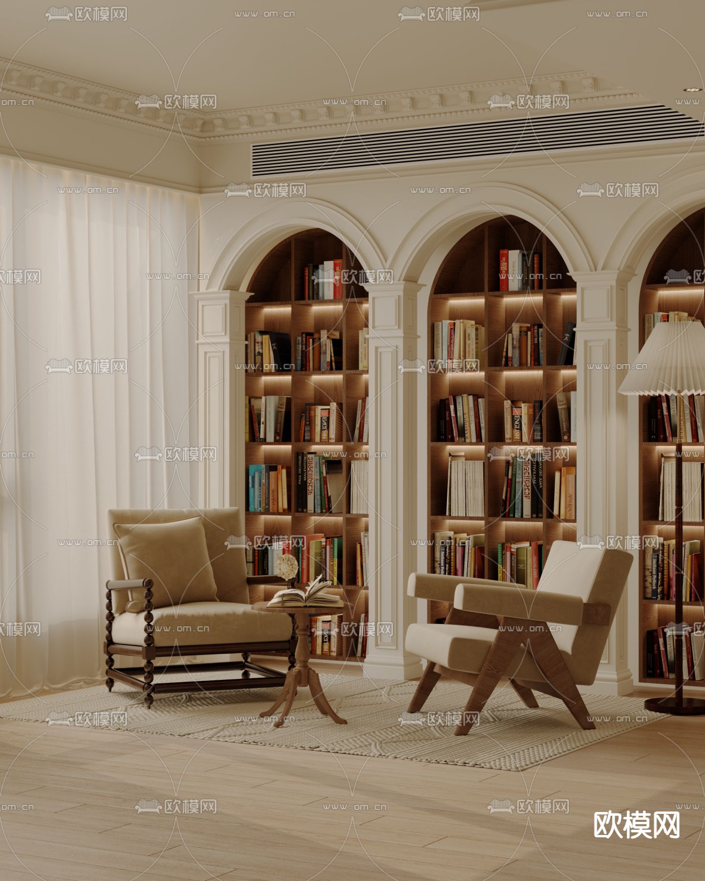 法式椅子 休闲椅3d模型下载