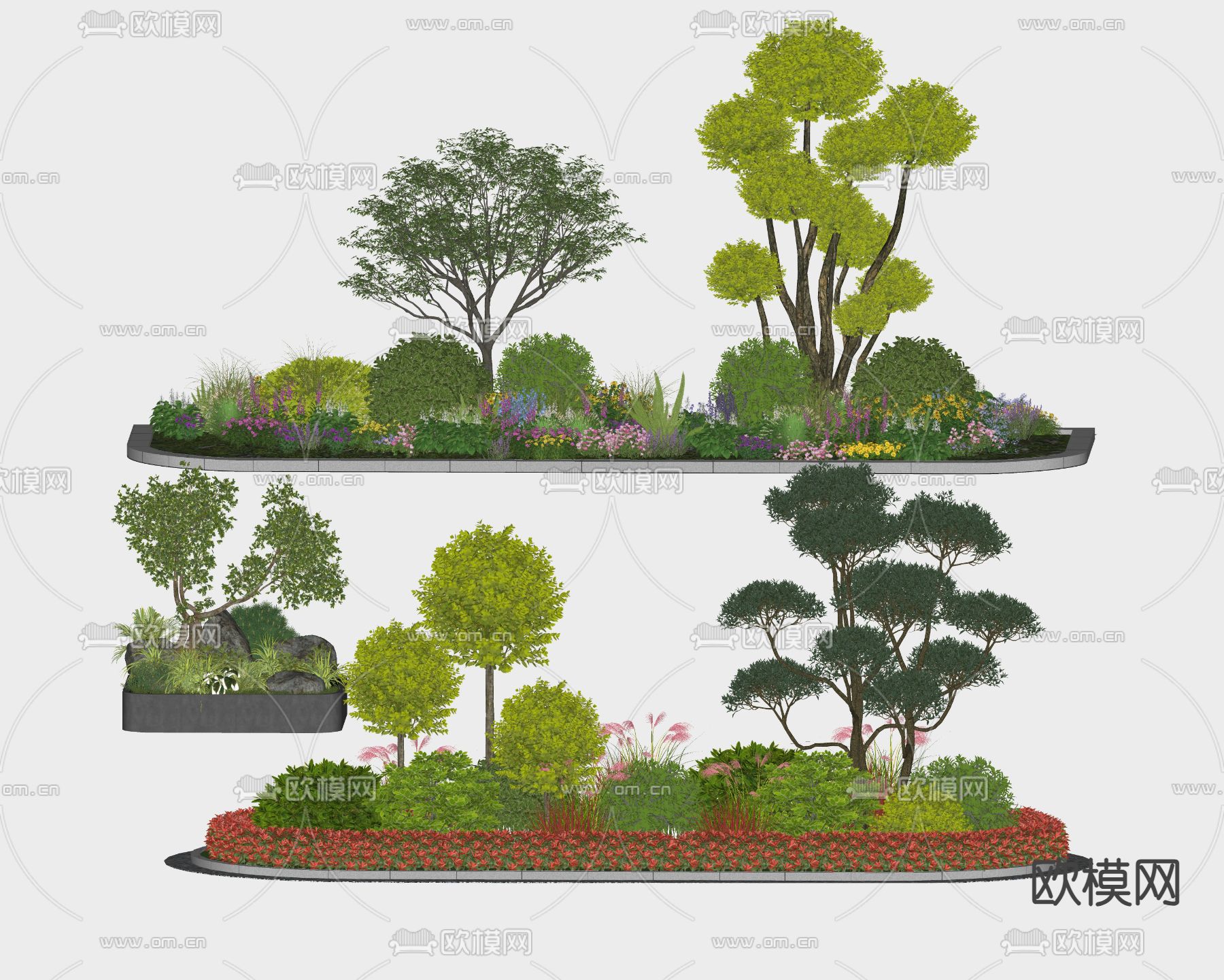 景观树 花池su模型下载（渲染图2）