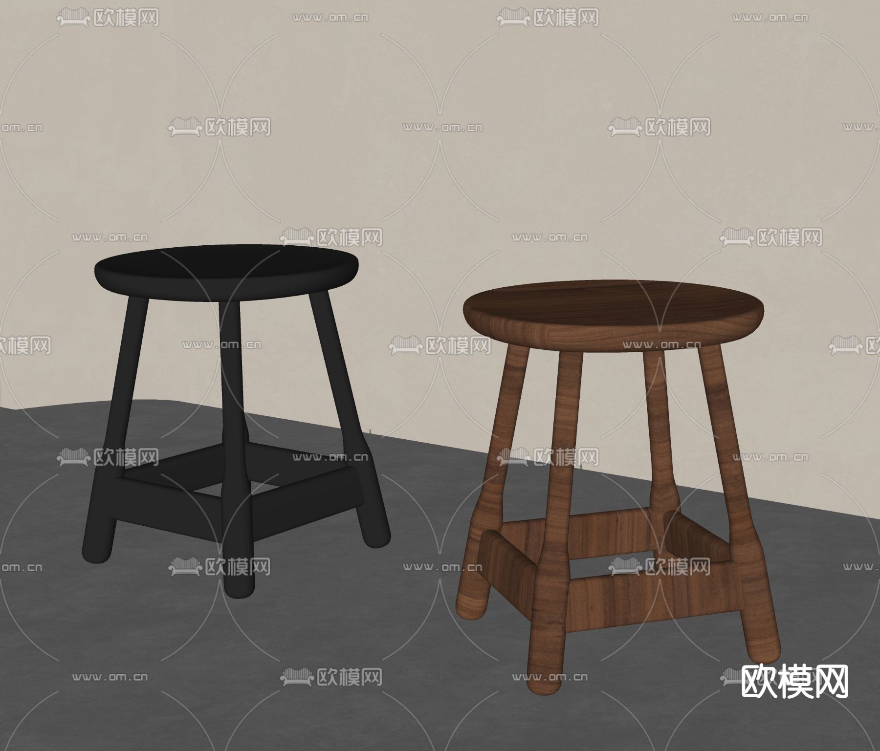 凳子su模型下载（渲染图2）