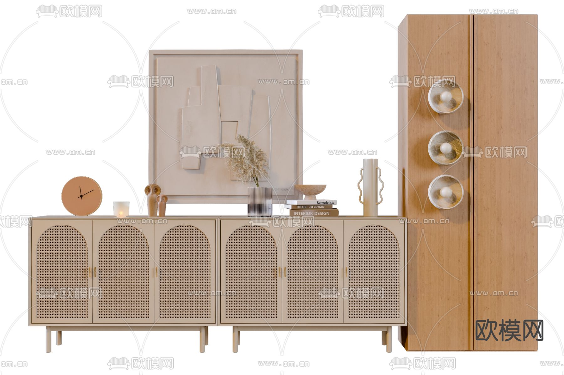 北欧边柜 玄关柜3d模型下载