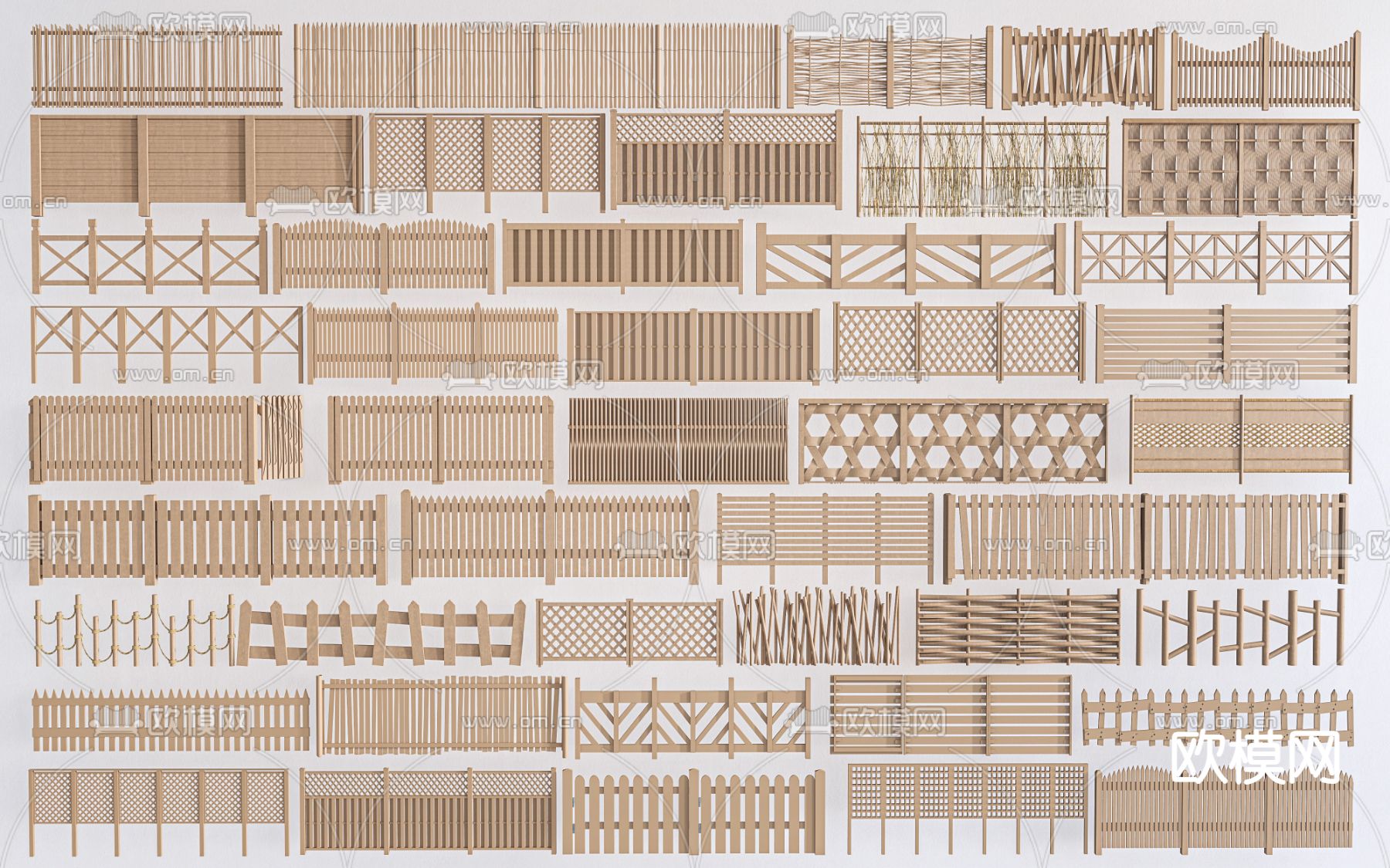 现代围栏 栅栏su模型下载（渲染图1）