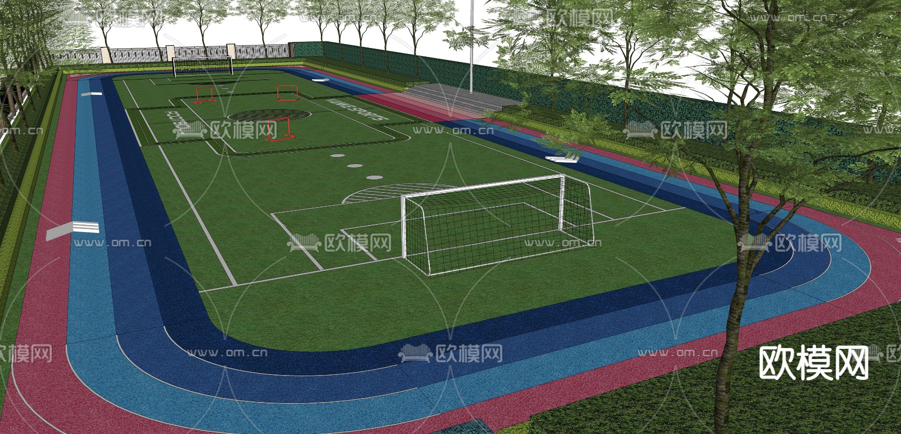 户外足球场su模型