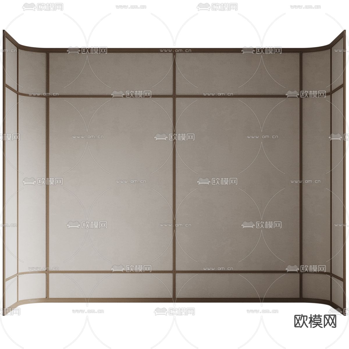 日式屏风 隔断3d模型下载（渲染图2）
