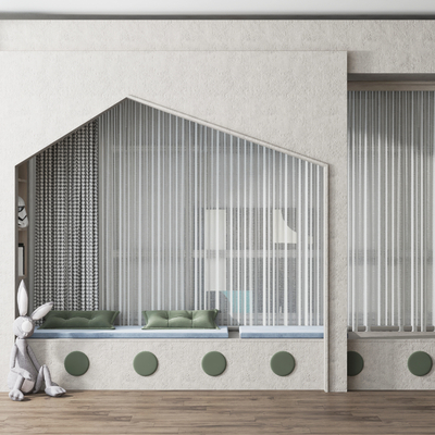  榻榻米飘窗su模型 