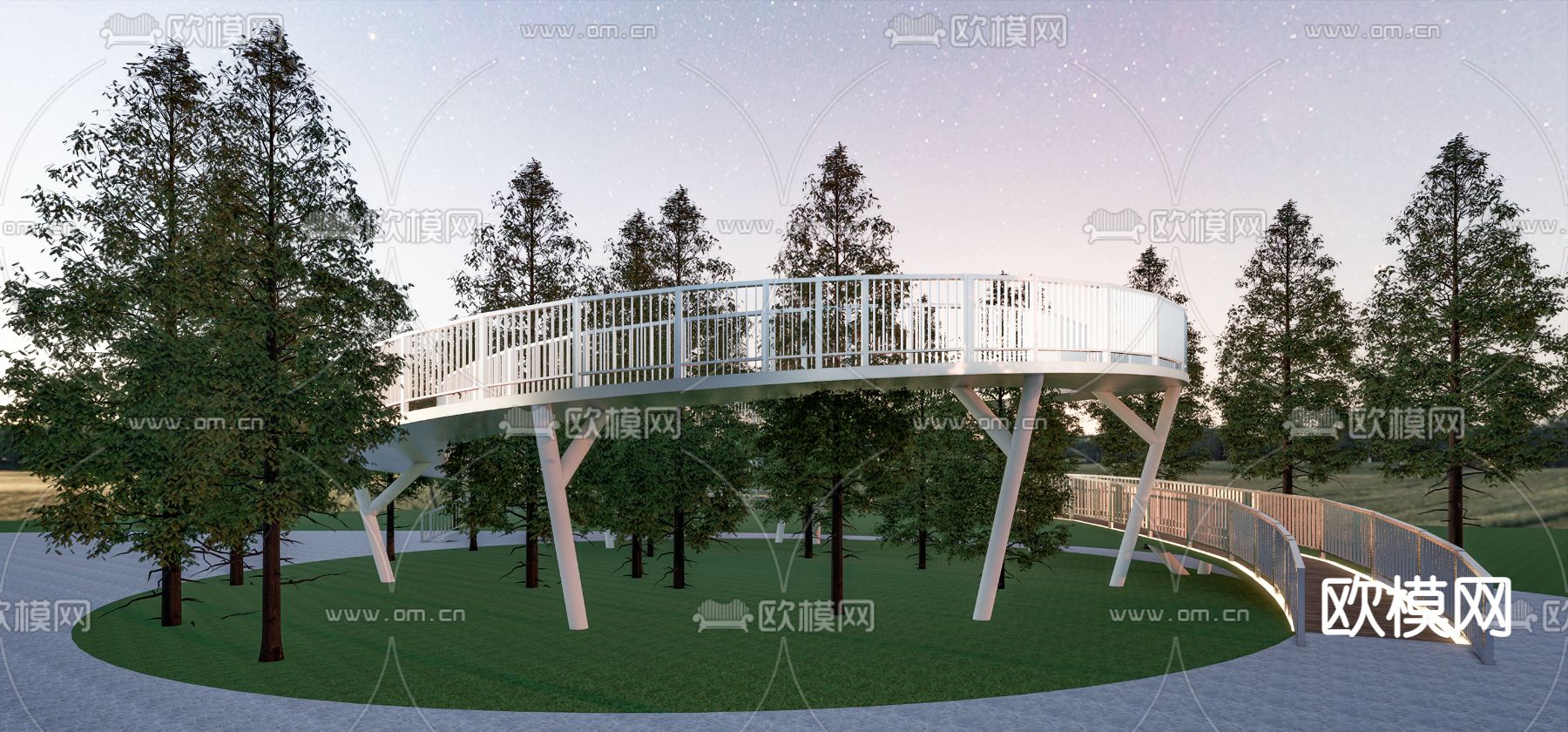 现代环形栈道su模型