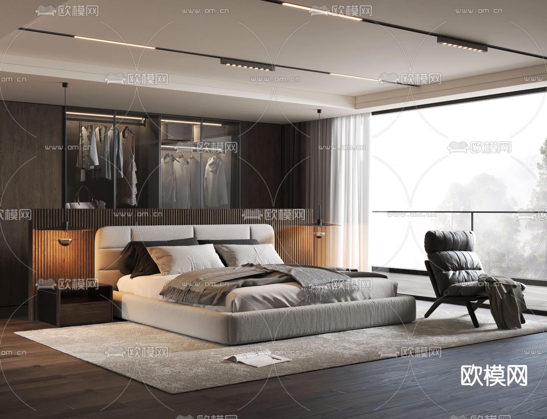 Minotti 双人床3d模型下载（渲染图1）