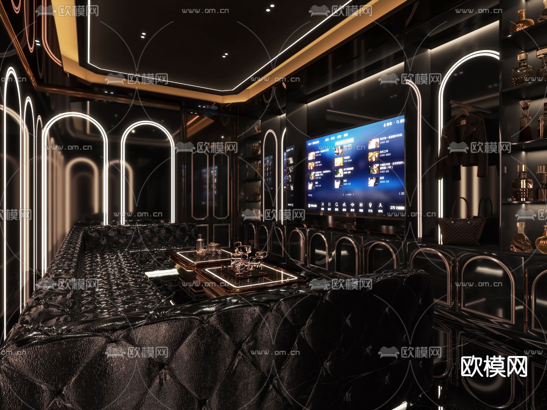 法式KTV包厢 夜总会3d模型下载