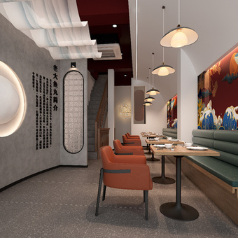 鱼丸店 快餐店3d模型