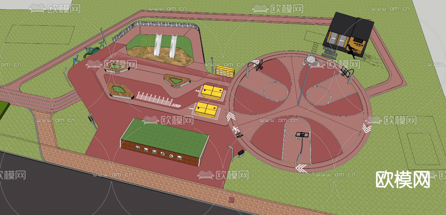 运动公园景观su模型