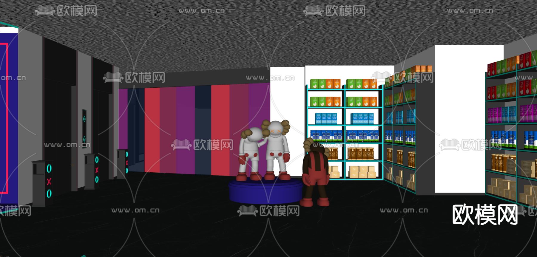 现代网吧 网咖su模型下载（渲染图2）