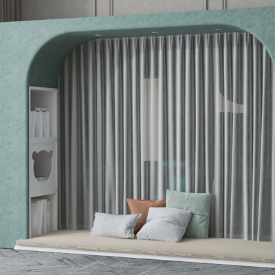  榻榻米飘窗su模型 