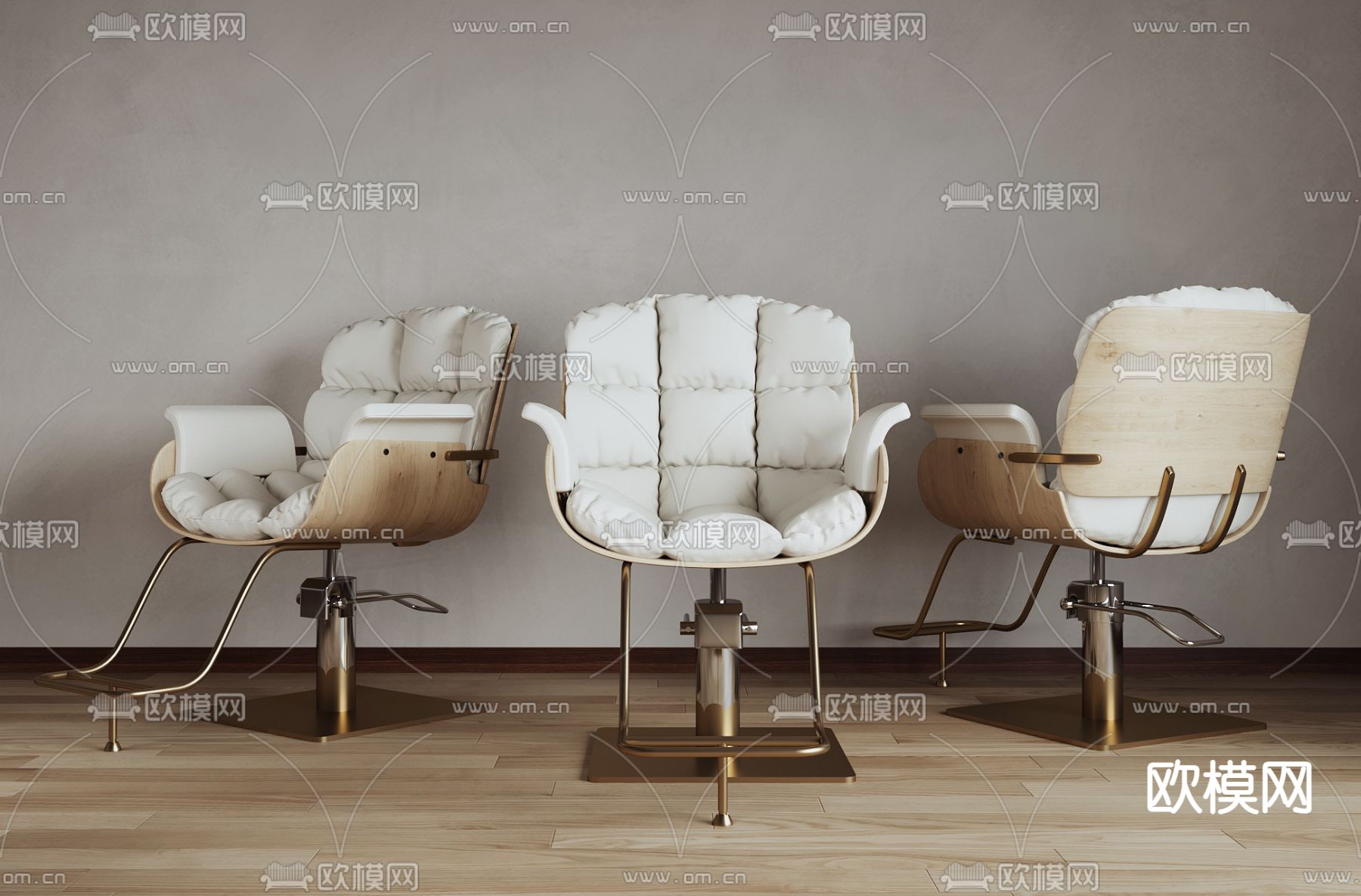 理发椅su模型下载（渲染图1）