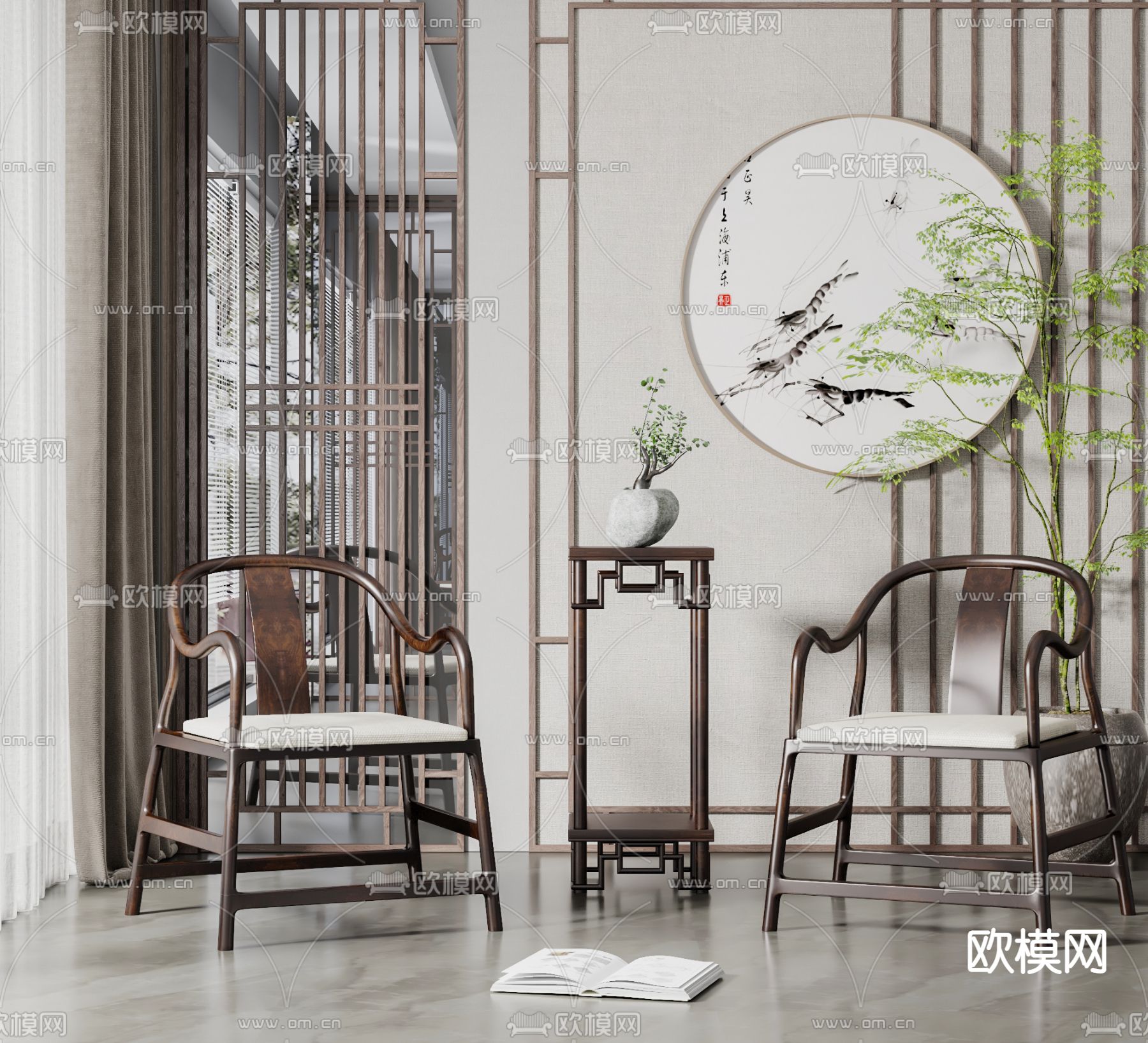 休闲椅su模型下载（渲染图1）