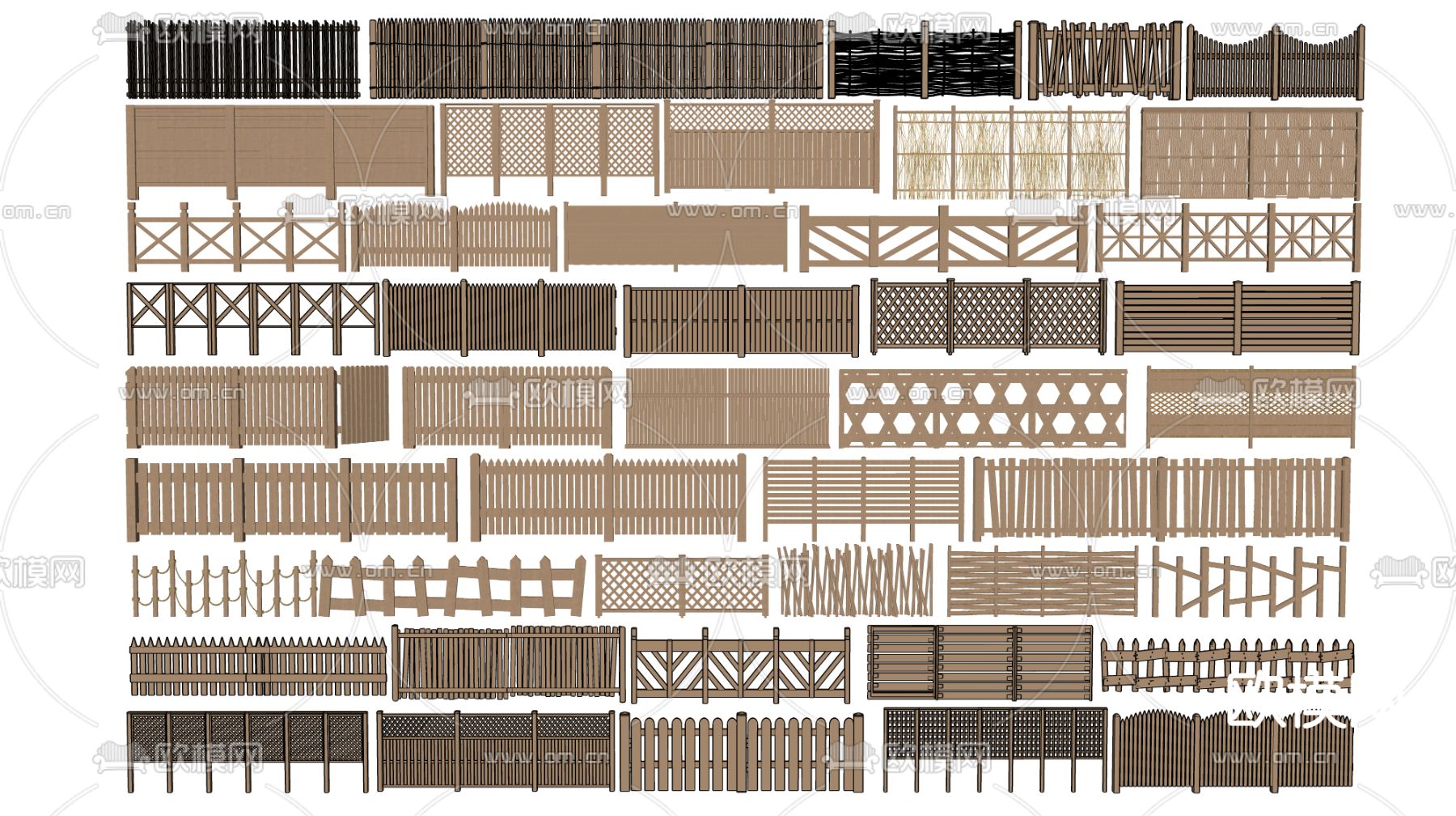 现代围栏 栅栏su模型下载（渲染图2）