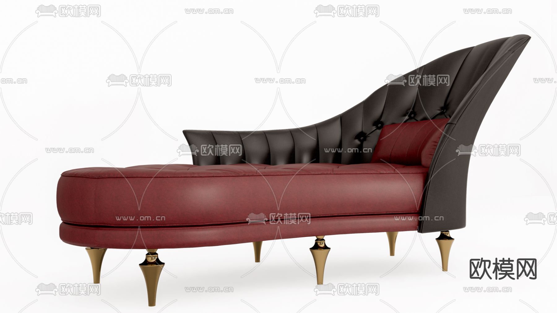 欧式贵妃椅su模型下载（渲染图1）