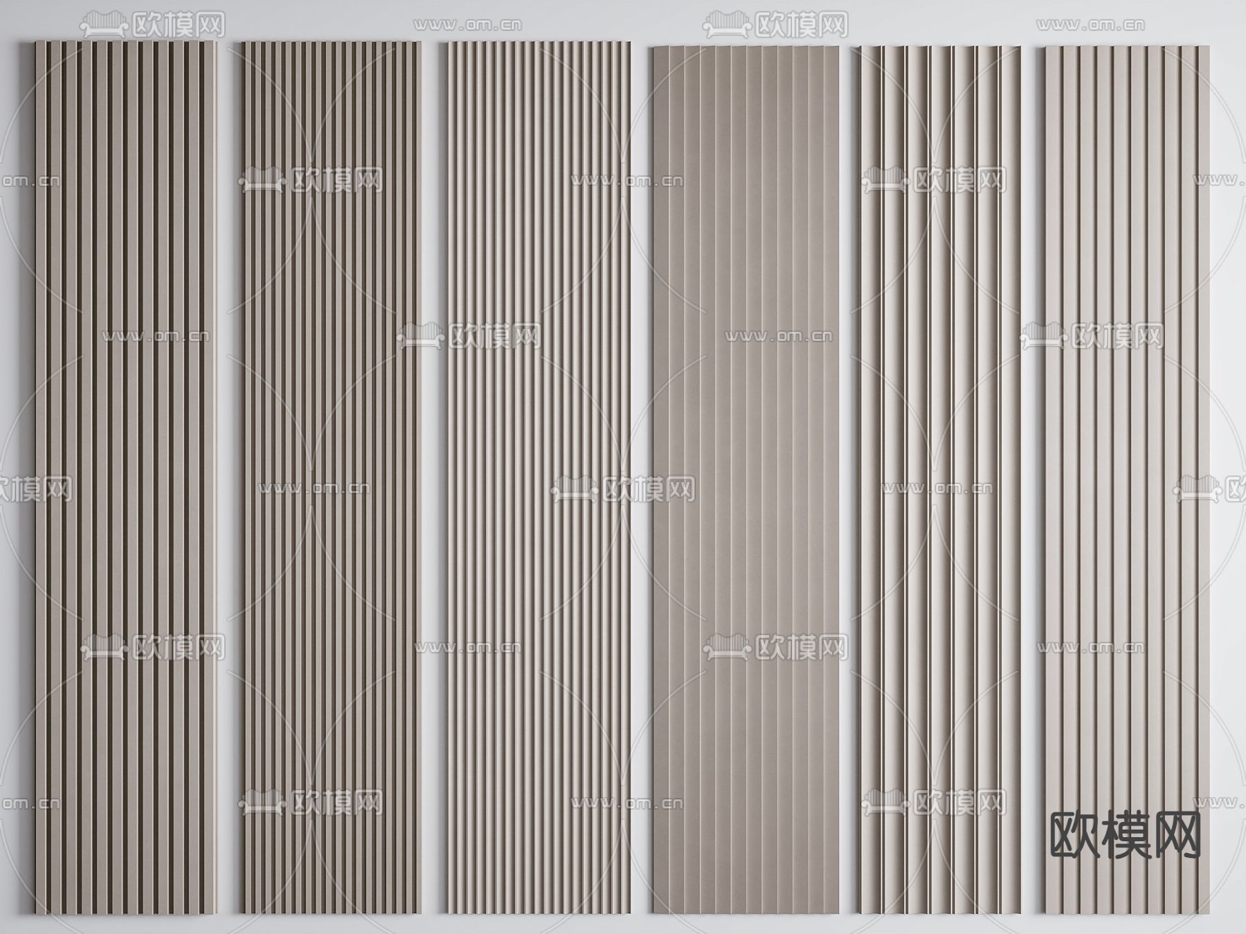护墙板su模型下载（渲染图1）