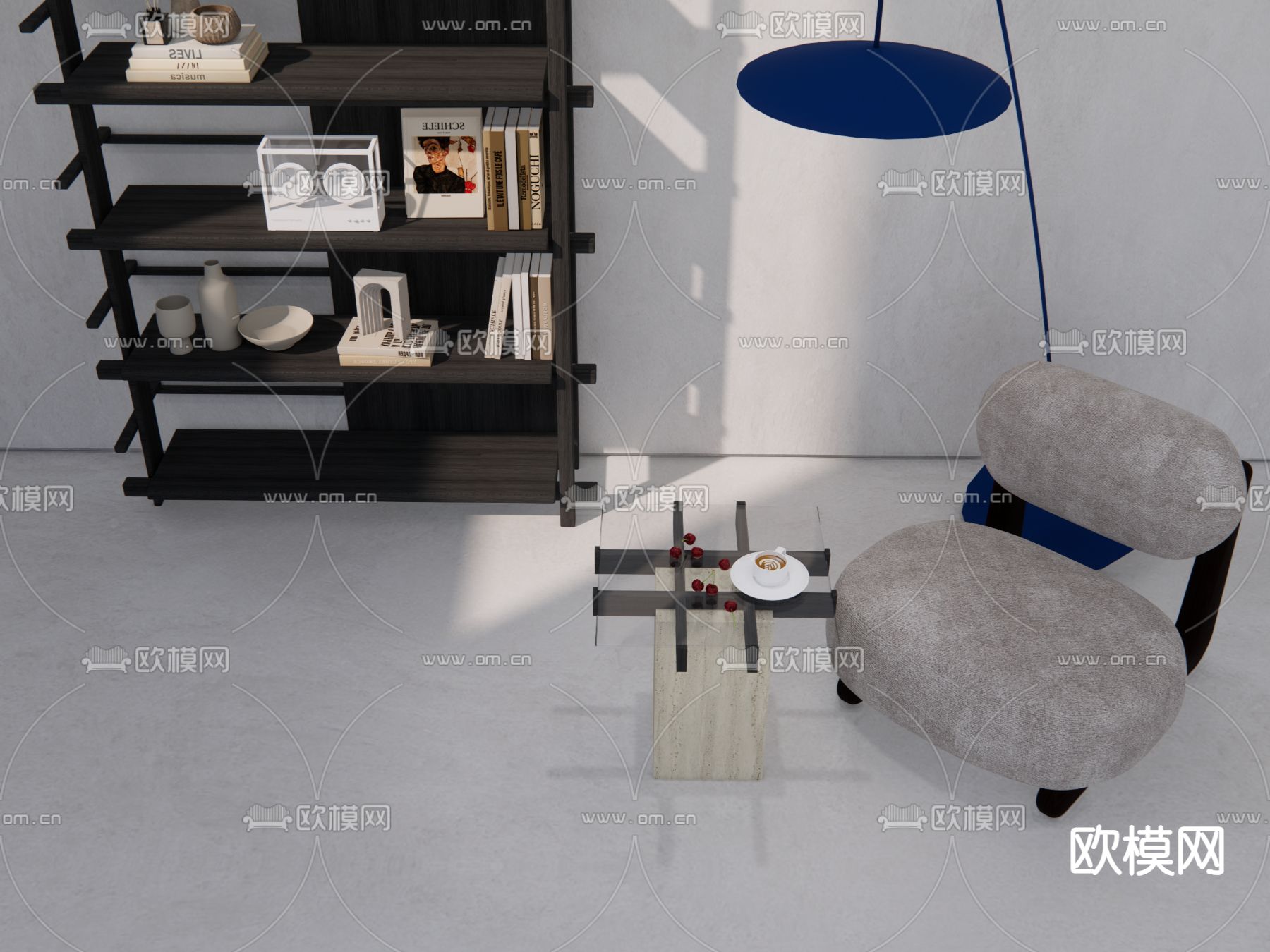 北欧书架su模型下载（渲染图2）
