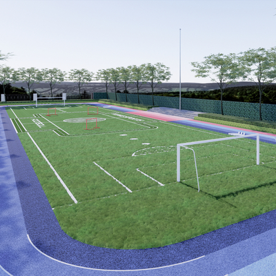 户外足球场su模型