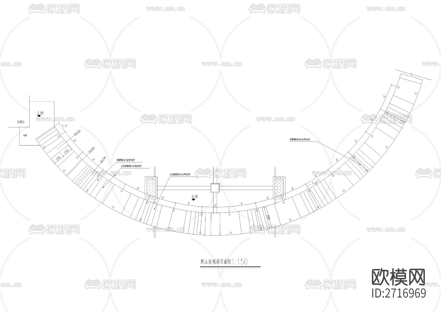 爬山玻璃廊CAD施工图下载（渲染图1）