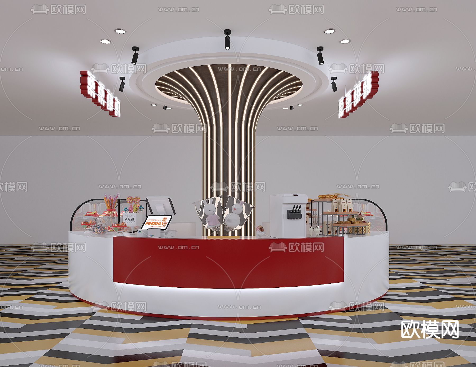 糖果店 面包店3d模型下载（渲染图2）