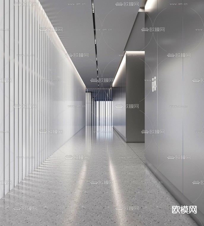 科技风走廊 过道3d模型下载_ID14160844_3dmax免费模型-欧模网