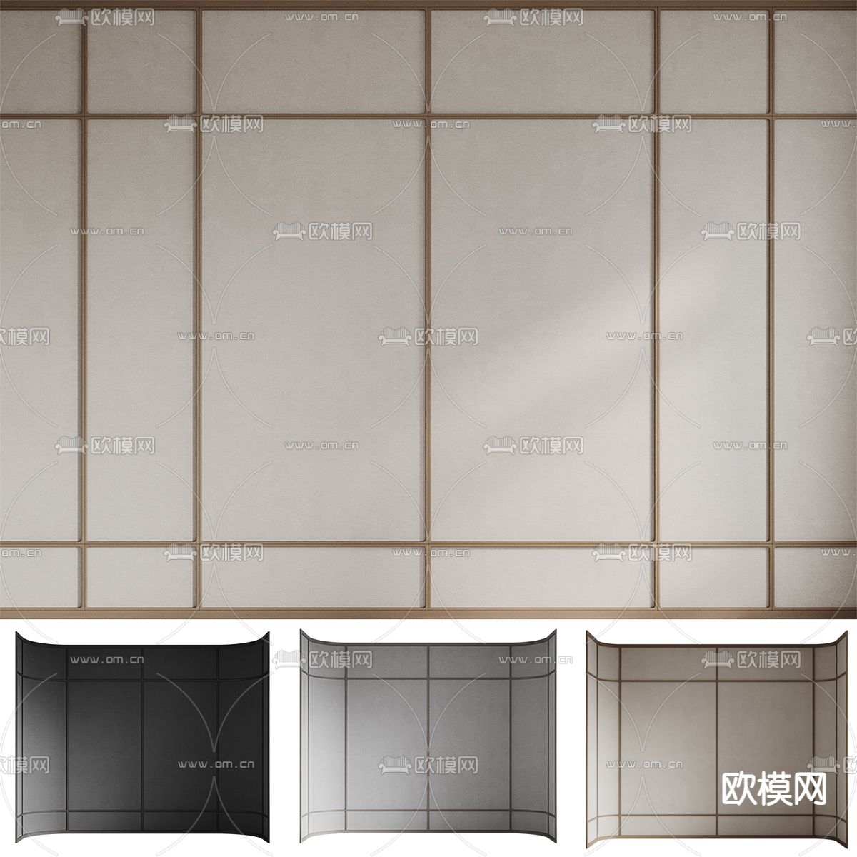 日式屏风 隔断3d模型下载（渲染图1）